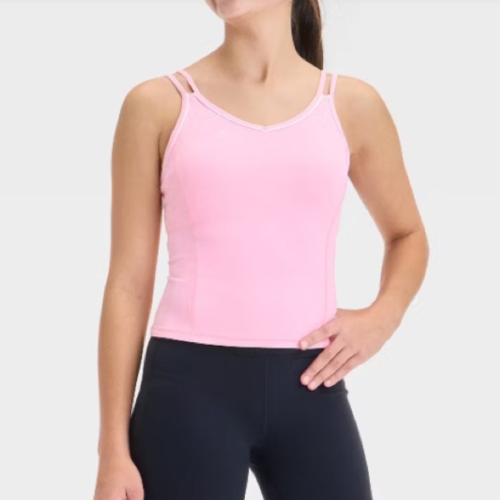 All in Motion Everyday Soft Crop Tank Top Size M 8 Girl’s Active Double Straps
